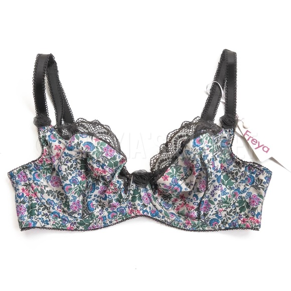 Freya 32D Sapphire Nieve 4061 Non-Padded Floral & Lace Underwire Balcony Bra - Picture 6 of 16